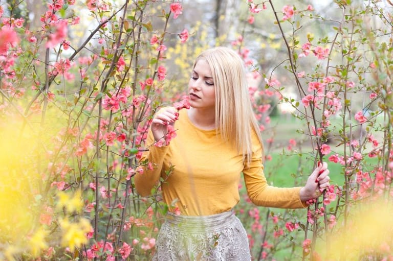 woman flowers beautiful portrait