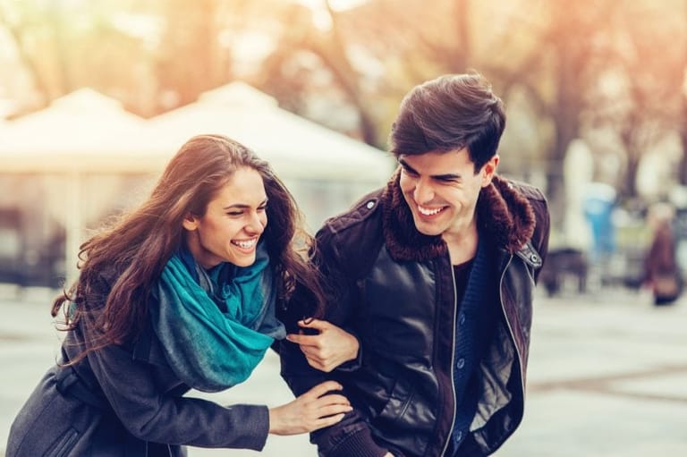 Couple walking in the park