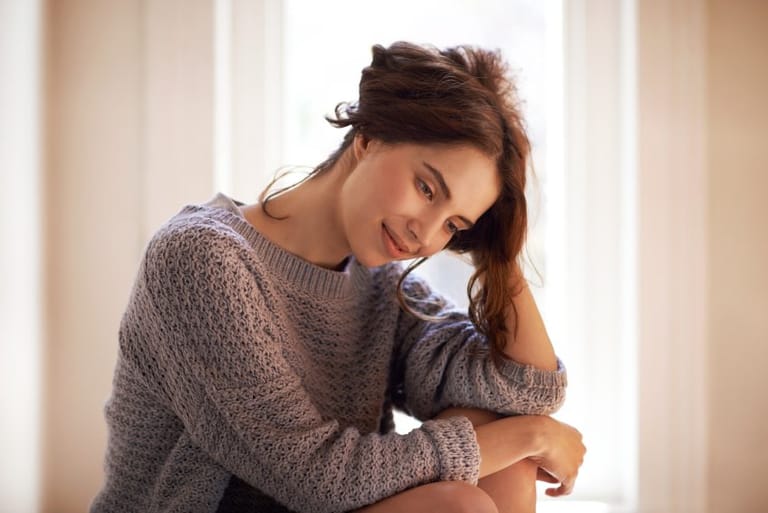 Pensive young brunette
