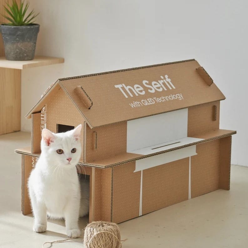 Samsung TV Boxes Can Be Converted Into Cat Houses And Upcycling Has Never Been So Cute