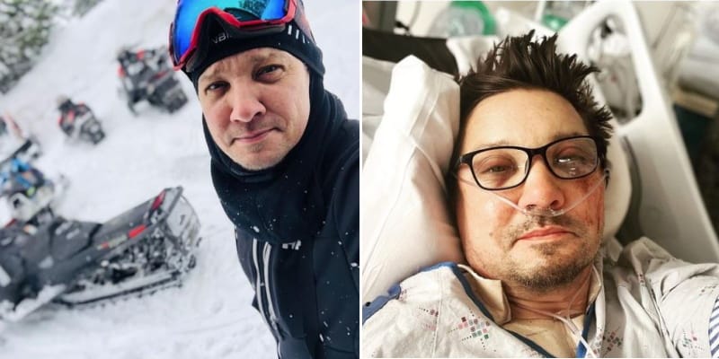 Jeremy Renner Shares Photos From Hospital Bed After Snowplowing Accident