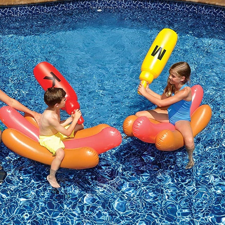 This Hot Dog Battle Pool Float Set Is The Best Kind Of Food Fight