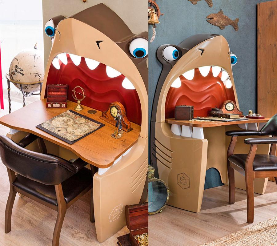 This Pirate Shark Desk With Light-Up Teeth And Rolling Eyes Will Make You Wish You Were A Kid Again