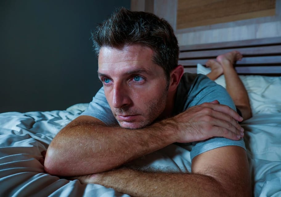 Young man who is alone at home.