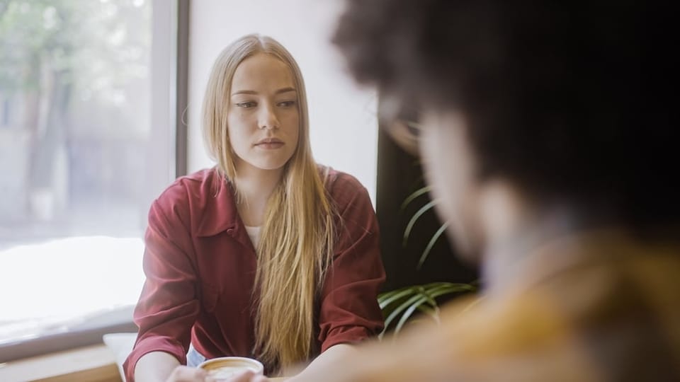 Offended young woman.