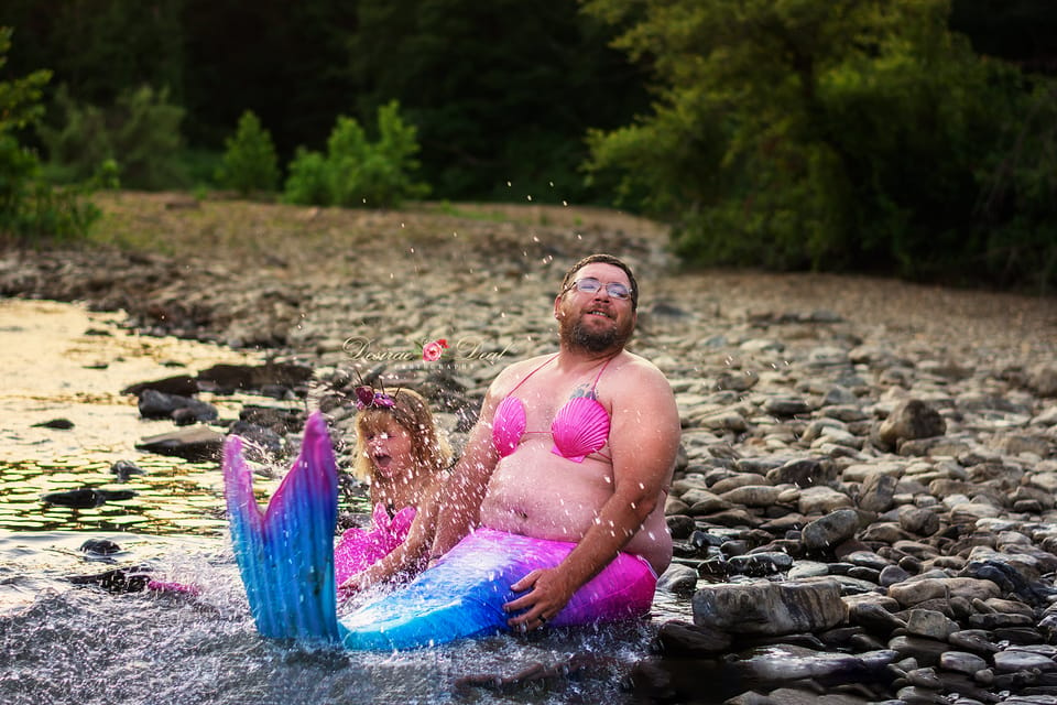 dad daughter mermaid