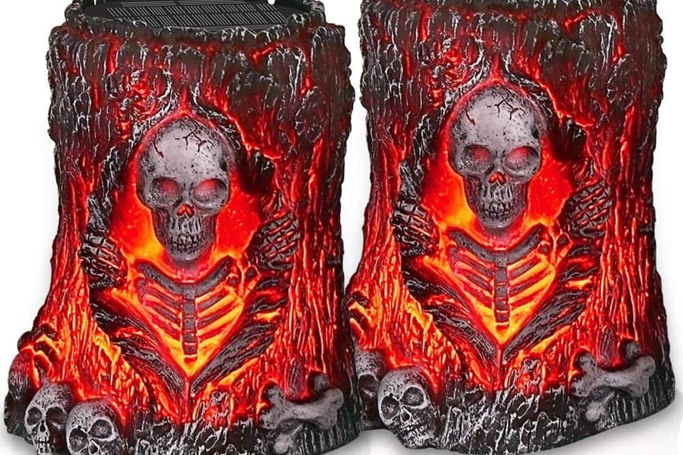 Amazon Is Selling Solar-Powered Flickering Skull Lights For The Ultimate Halloween Experience