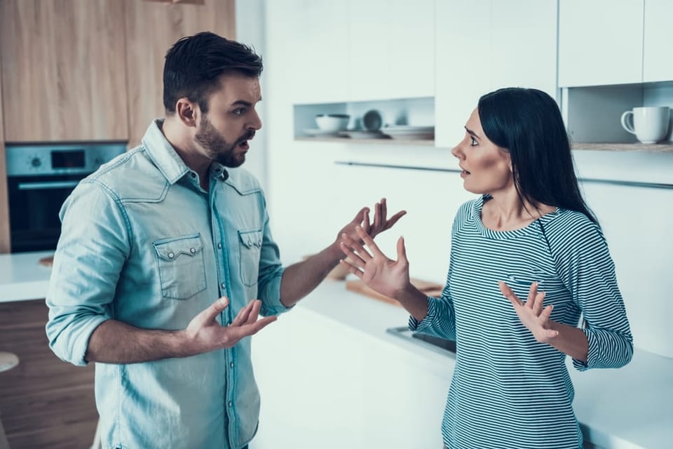 Young couple in a disagreement.