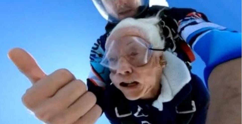 World War II Nurse Celebrates 100th Birthday By Skydiving for The First Time