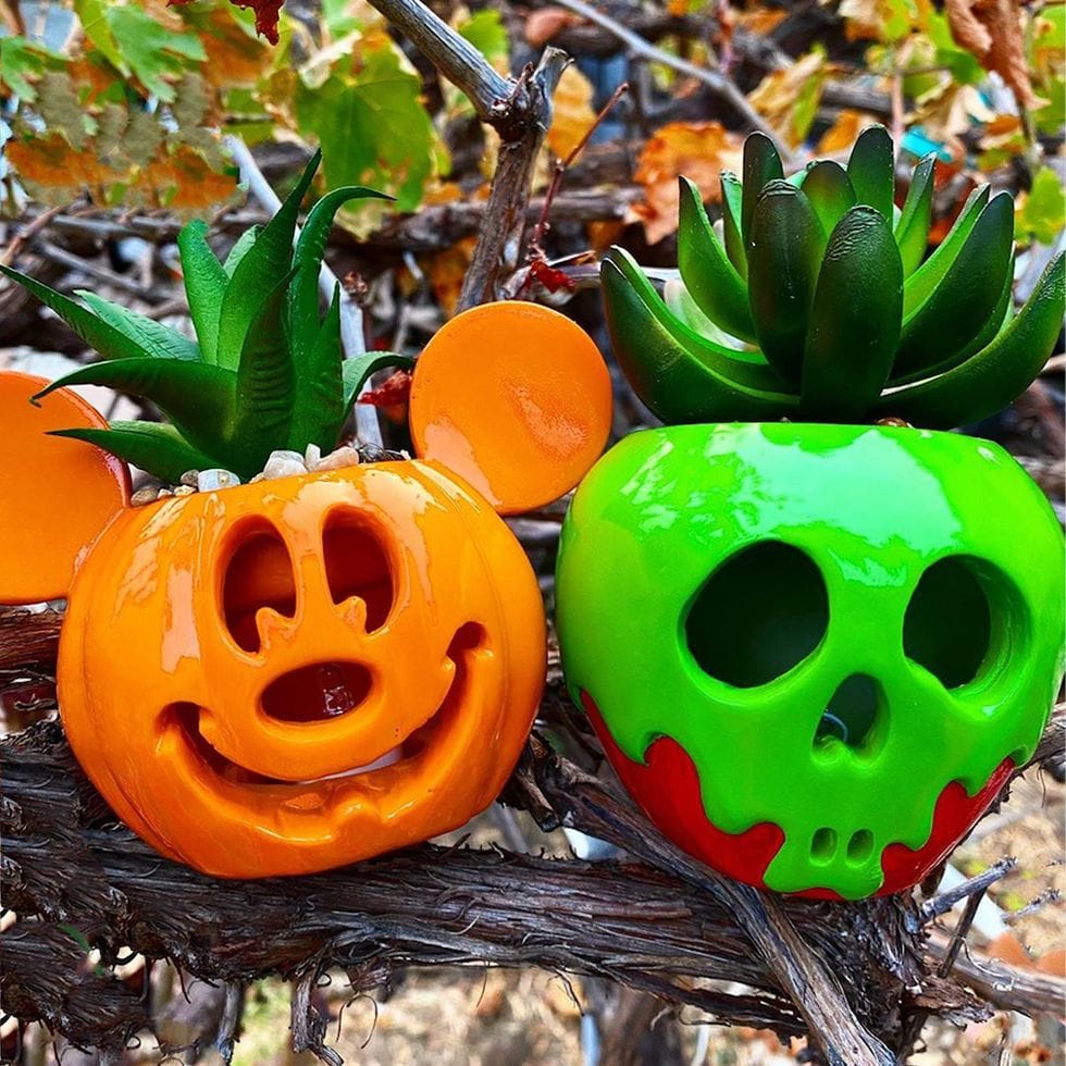 These Disney Halloween Succulent Planters Light Up For A Spooky Glow