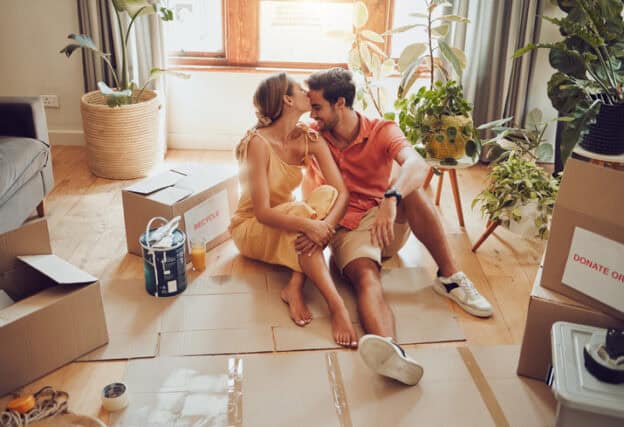 couple sharing embrace on floor