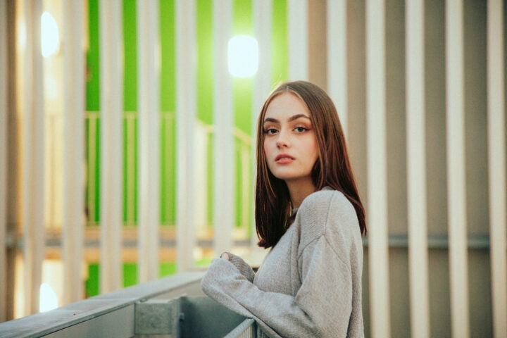 serious young woman portrait
