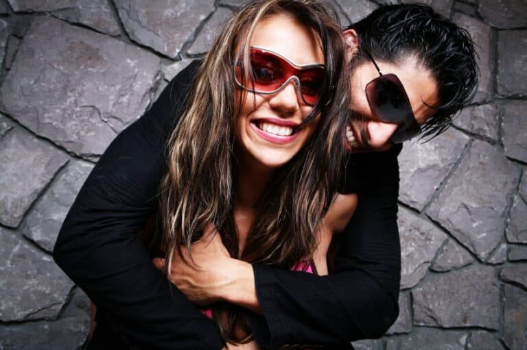 Happy couple cuddling