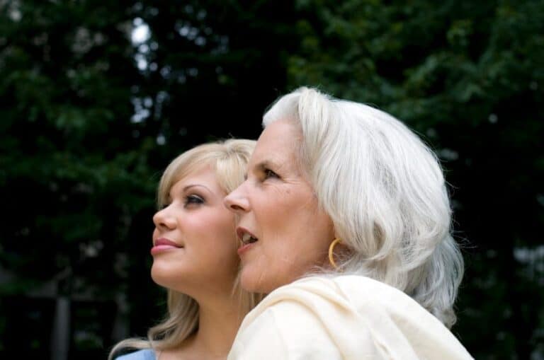 Young woman with grandmother