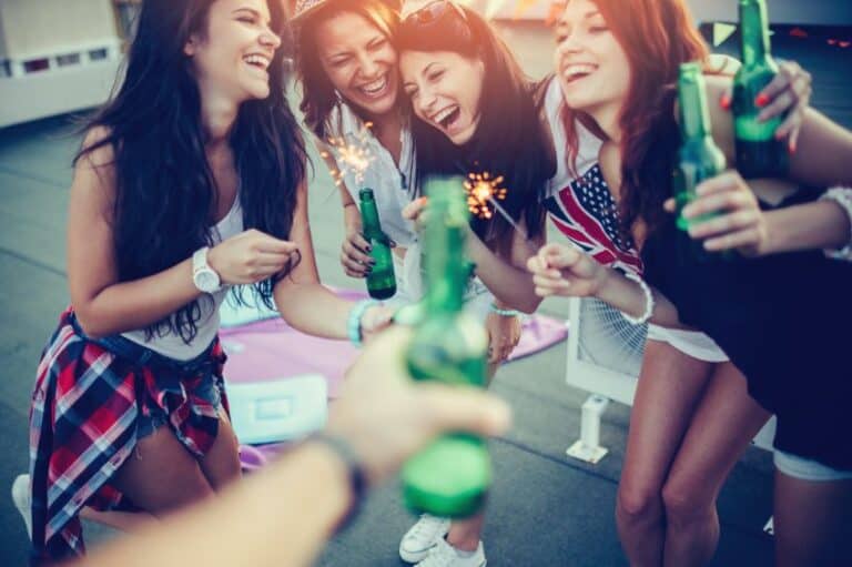 Friends having fun drinking