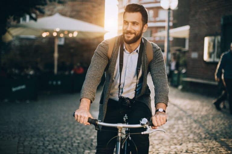 Guy with beard on bike