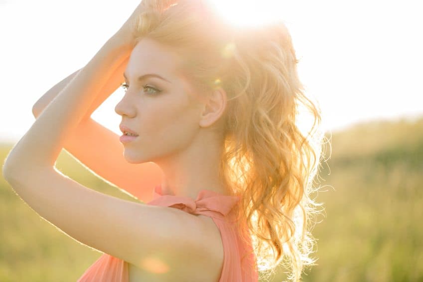 woman sunshine alone