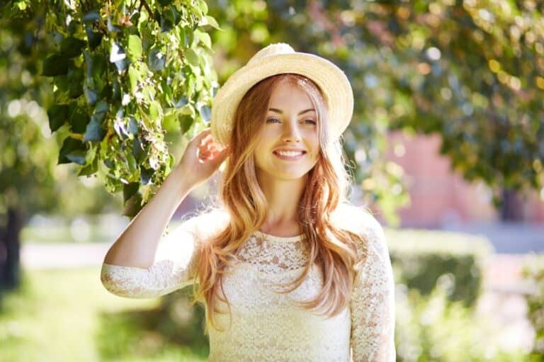 beautiful woman summer day