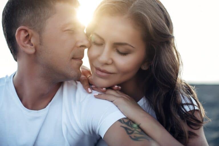 couple close sunset