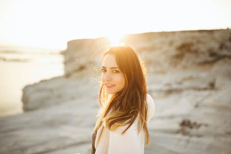 woman sun beach