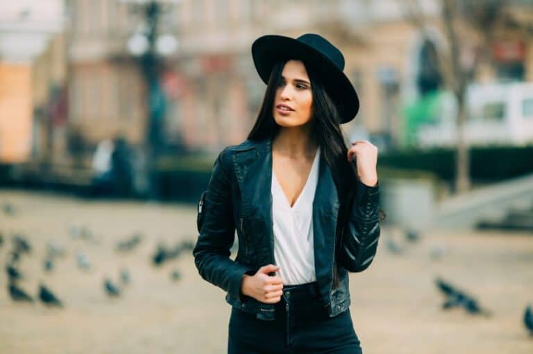 woman hat walking