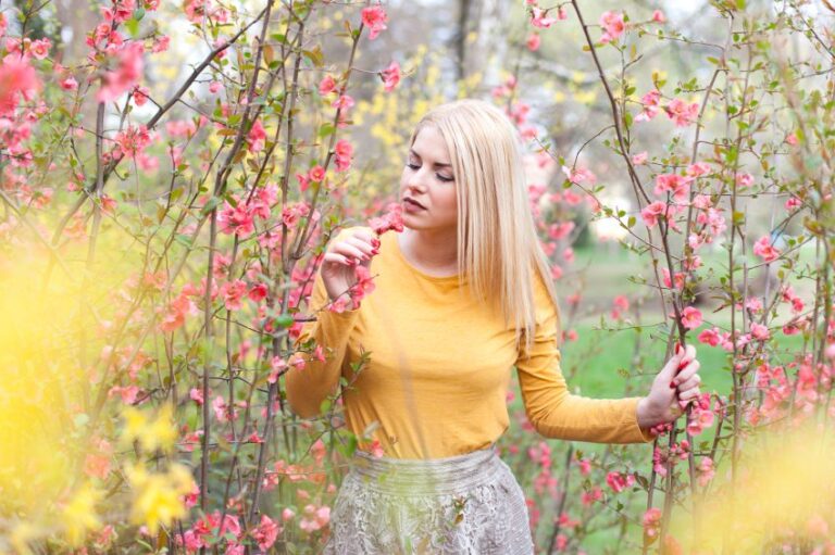 woman flowers beautiful portrait