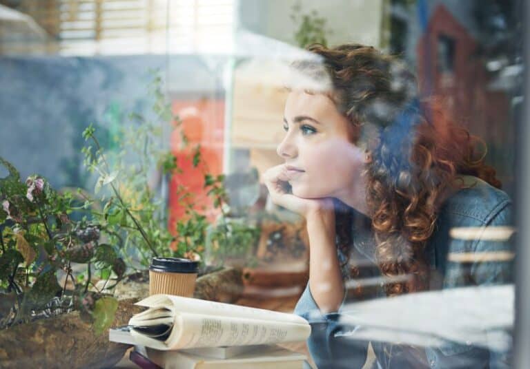 Young girl daydreaming.