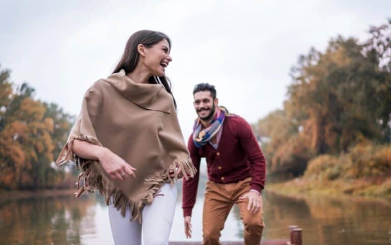 Cheerful couple having fun