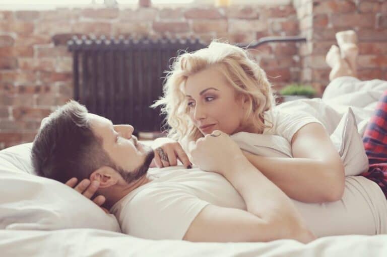 Young couple in bed