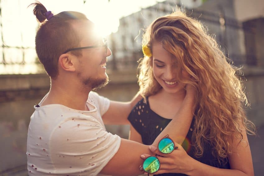 Young playful couple