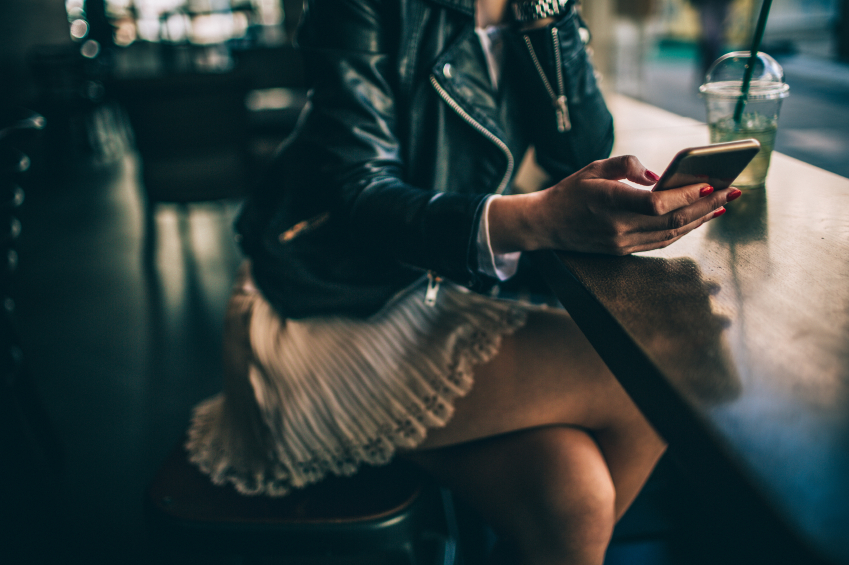 woman texting phone