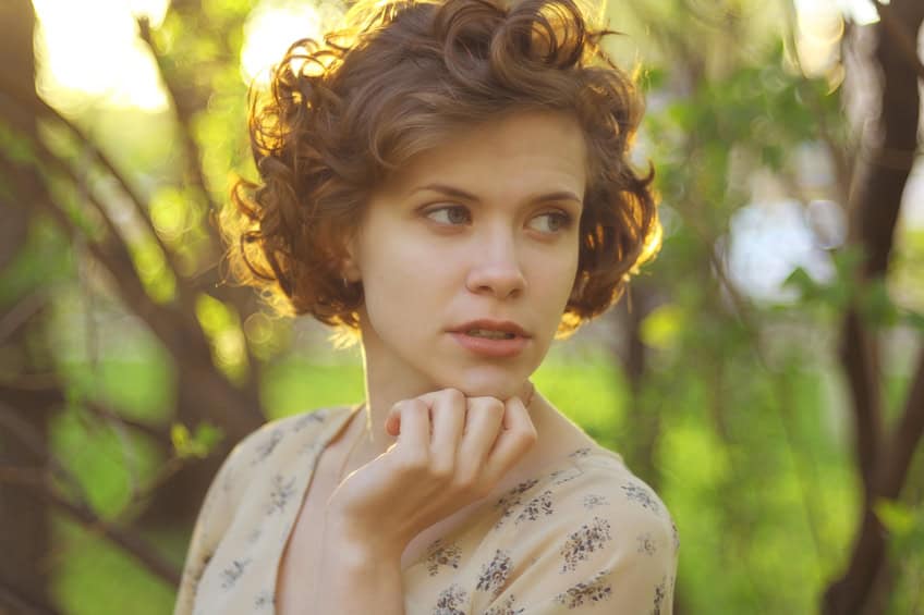 woman portrait green sun