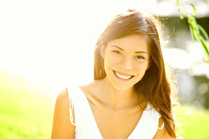 Brunette smiling sunshine