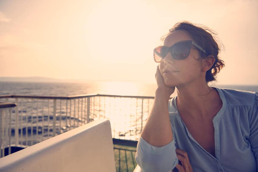 woman taking in the sunset