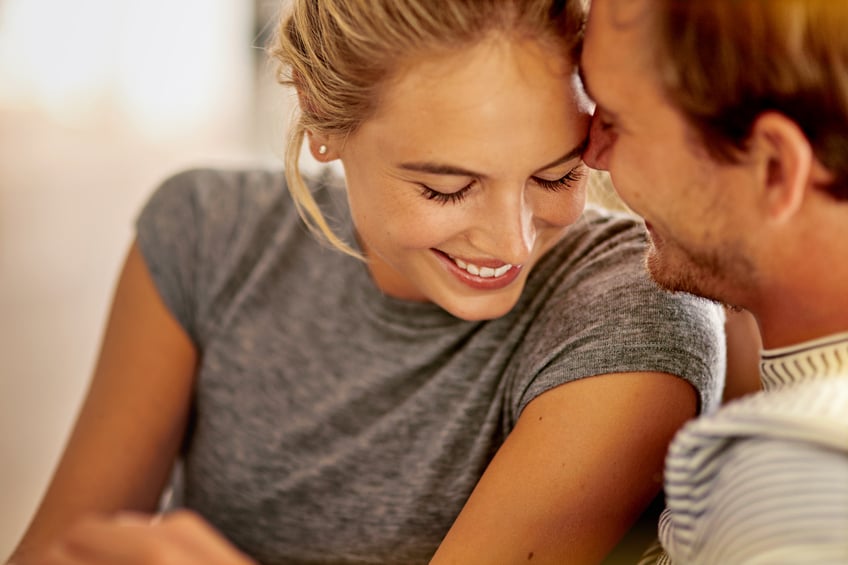 Young lovers happy