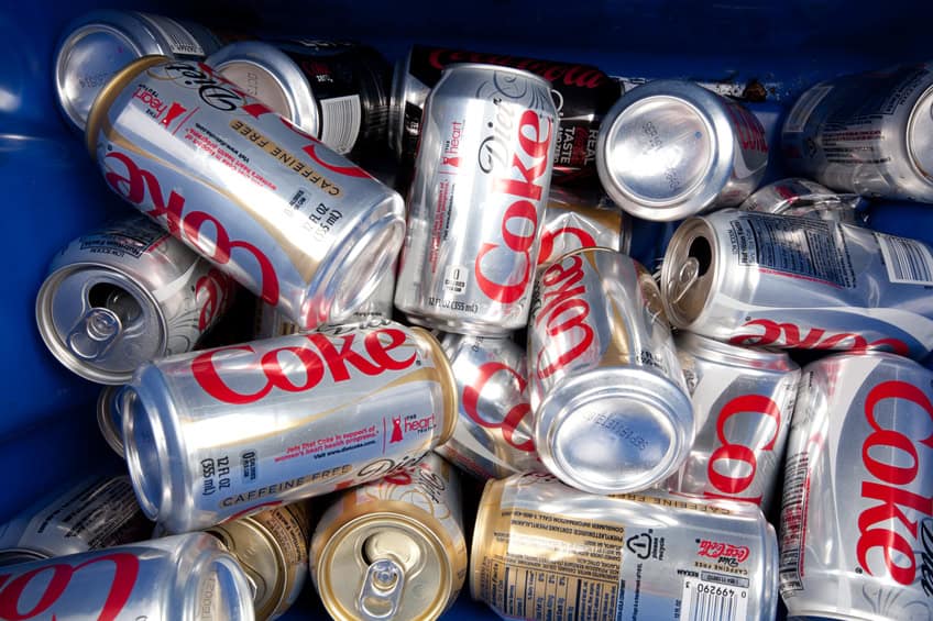 Diet coke cans
