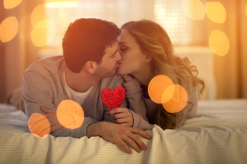 Young couple kissing