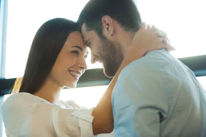 Couple embracing
