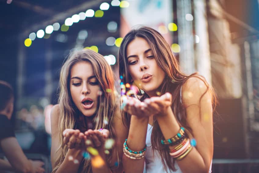 women happy fun summer friends
