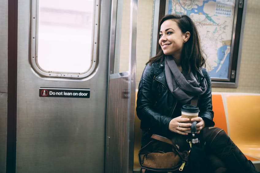woman subway new york portrait