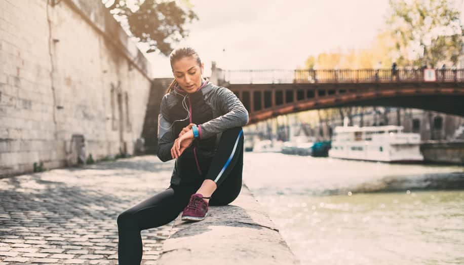 woman running sports fitness outside sun