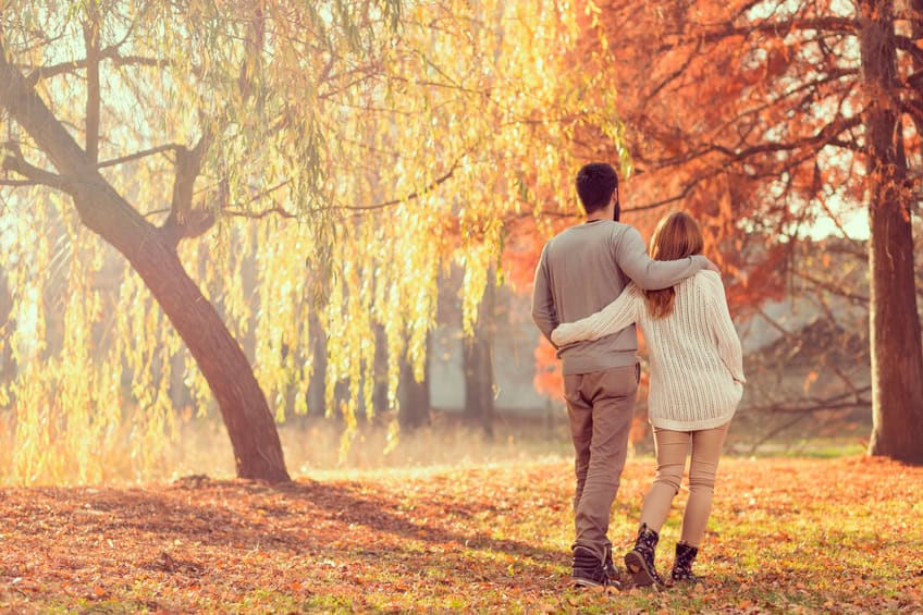 Autumn walk in park