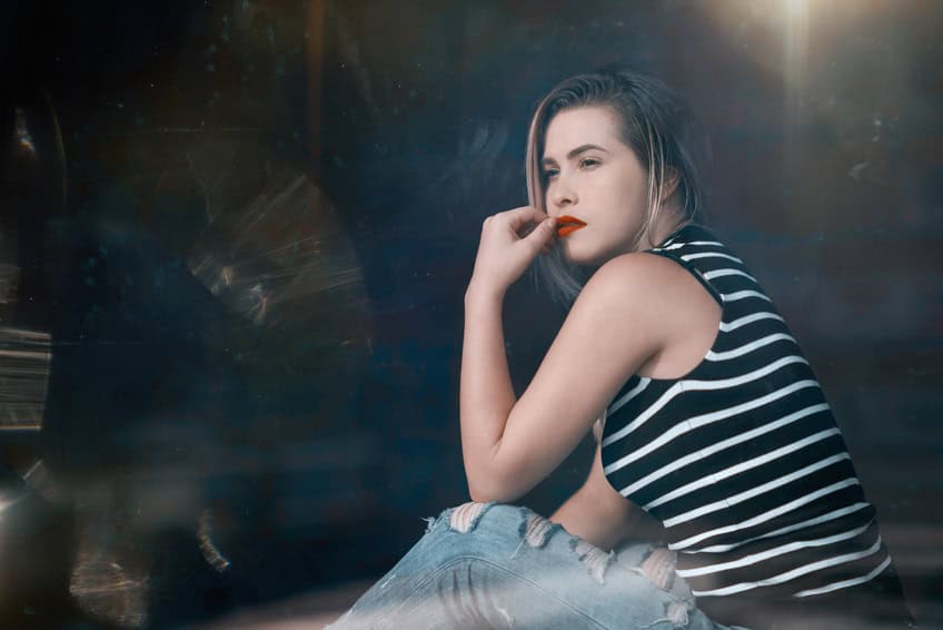 woman portrait serious pretty picture
