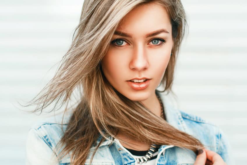 pretty young woman portrait fashion