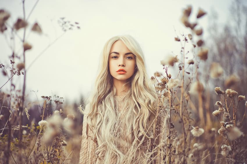 woman autumn field beautiful portrait