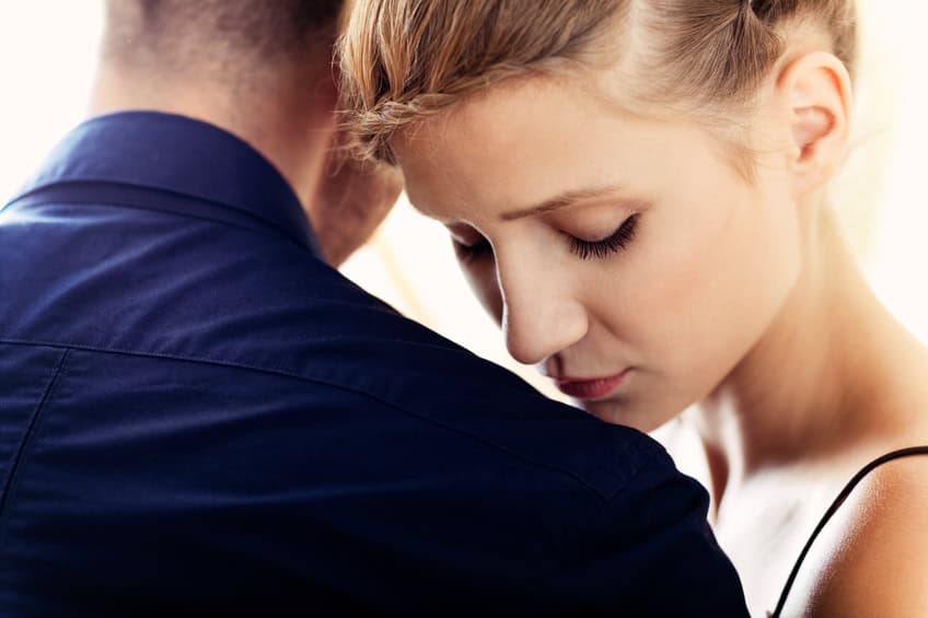 couple close sad breakup
