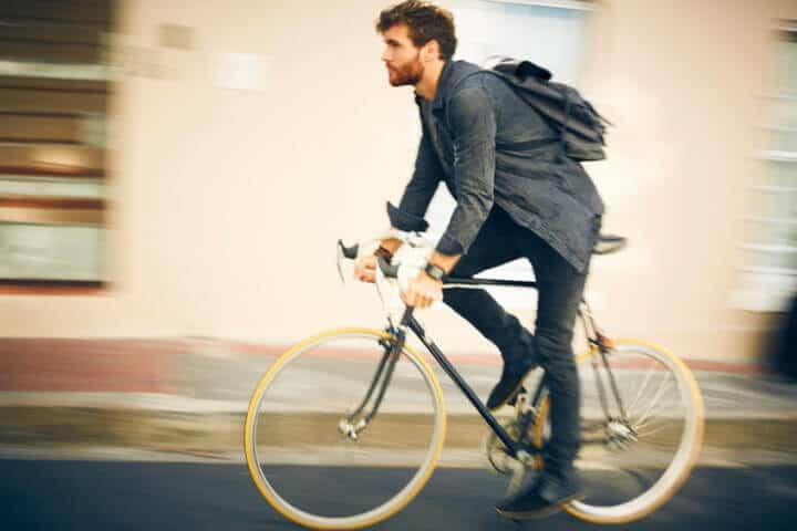 Guy riding bike