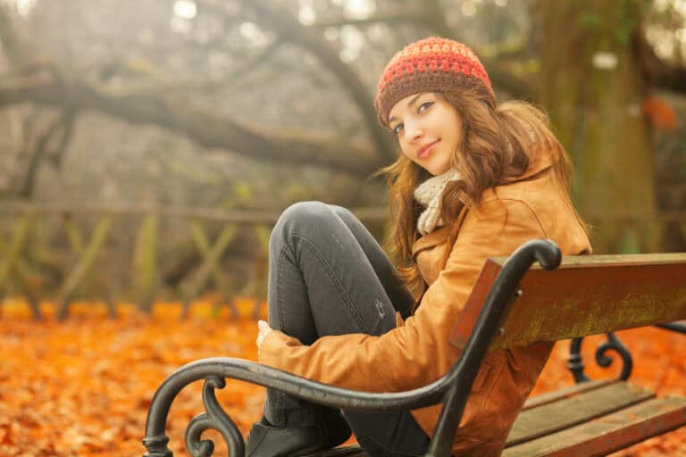 woman in the autumn forest