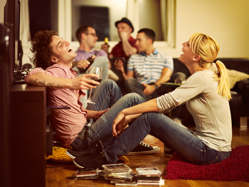 Friends having fun at a party.