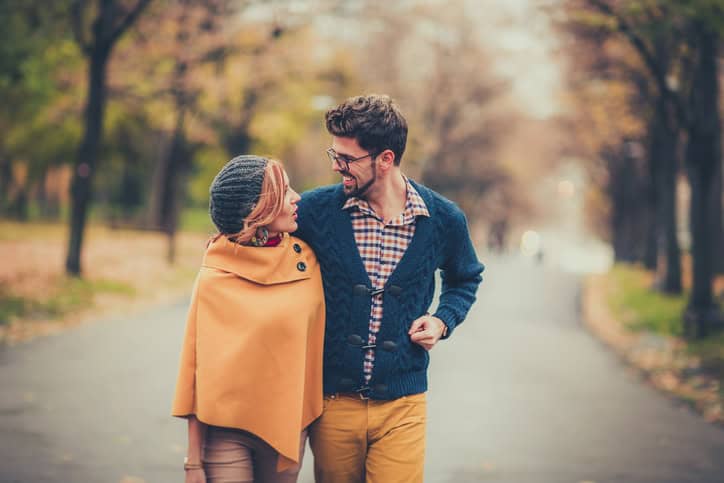 Couple walking in the park